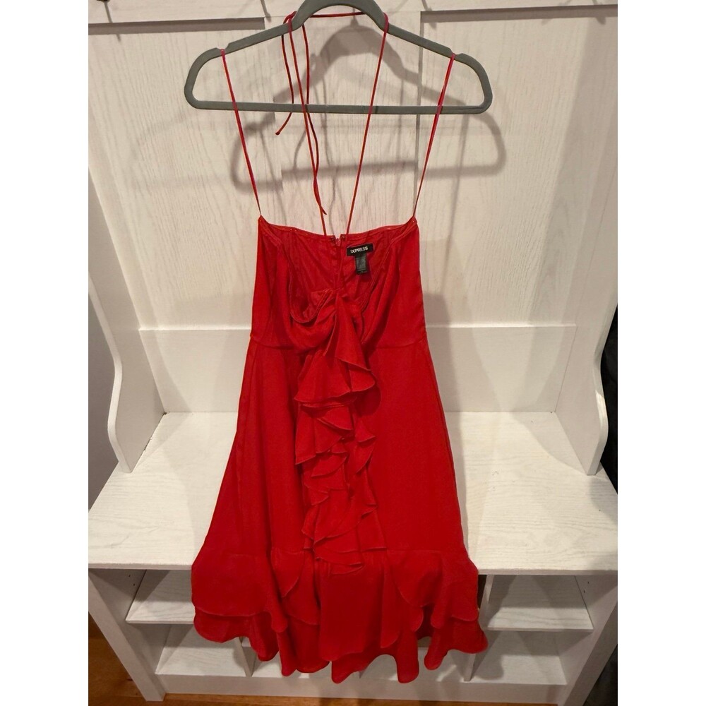 Express conscious edit red halter dress size 10